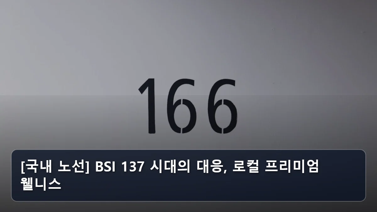 [국내 노선] BSI 137 시대의 대응, 로컬 프리미엄 웰니스 관련 이미지