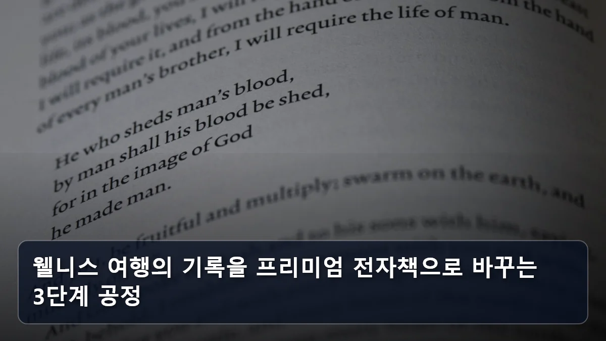 웰니스 여행의 기록을 프리미엄 전자책으로 바꾸는 3단계 공정 관련 이미지