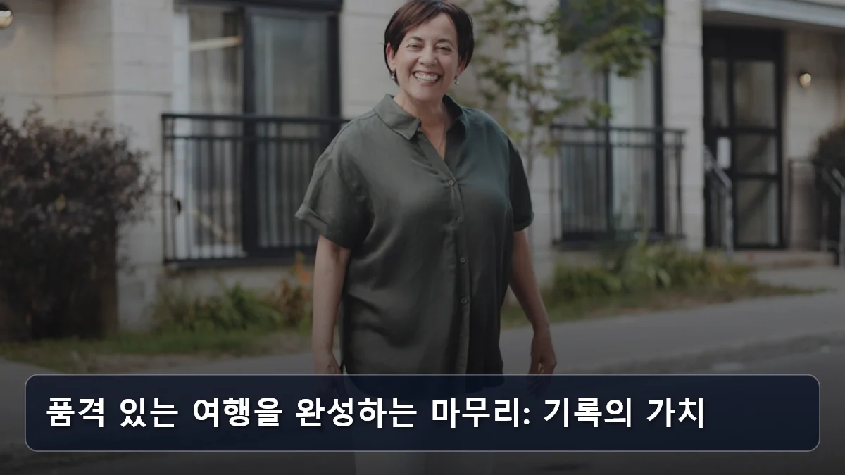 품격 있는 여행을 완성하는 마무리: 기록의 가치 관련 이미지