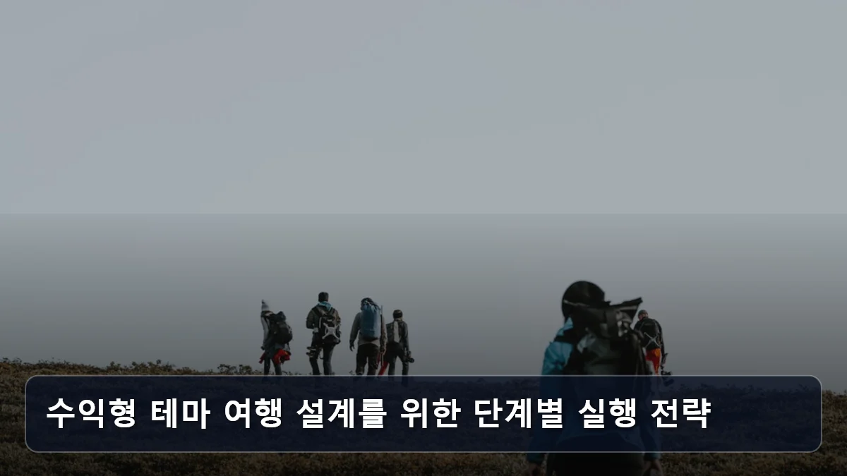 수익형 테마 여행 설계를 위한 단계별 실행 전략 관련 이미지
