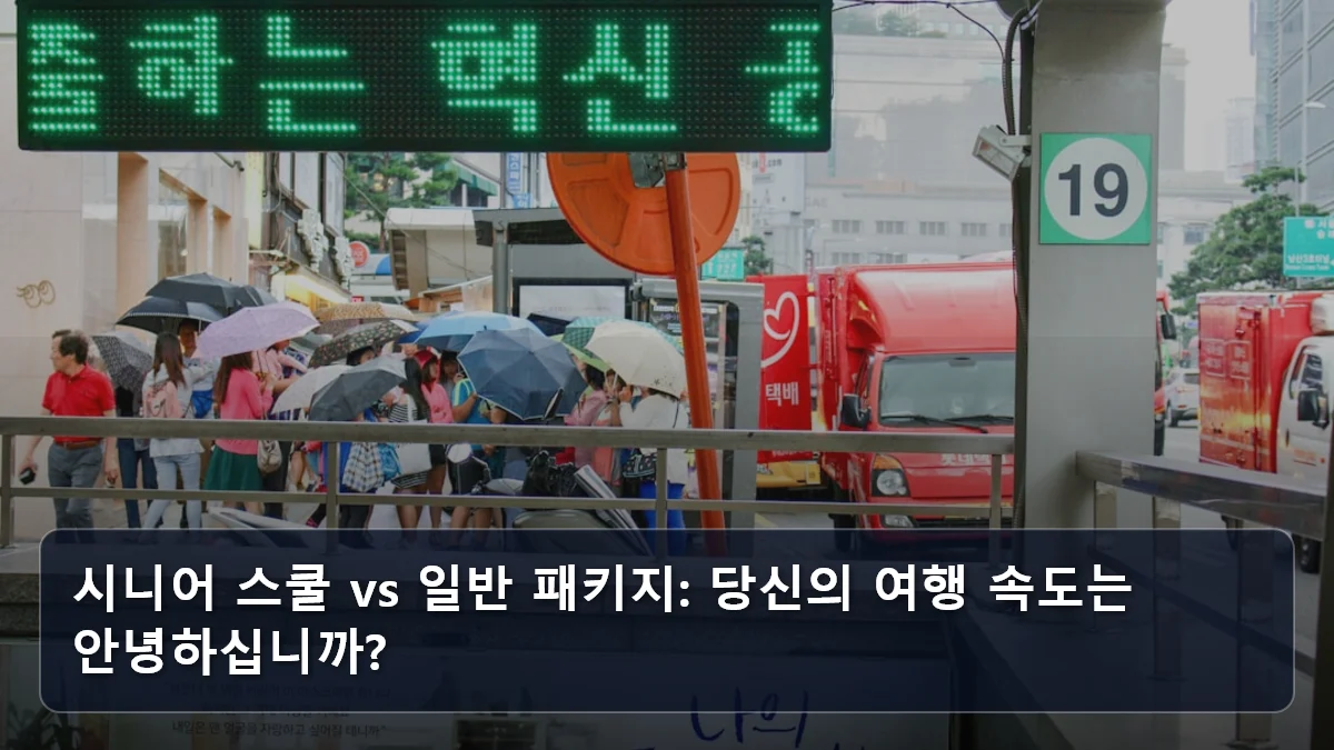시니어 스쿨 vs 일반 패키지: 당신의 여행 속도는 안녕하십니까? 관련 이미지